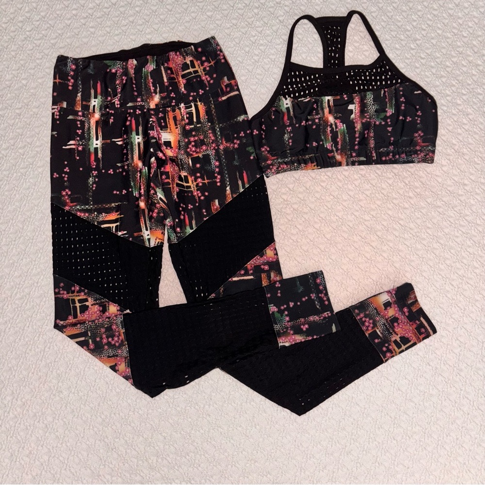 Purple Pixies Crop Top and Leggings Dancewear Set